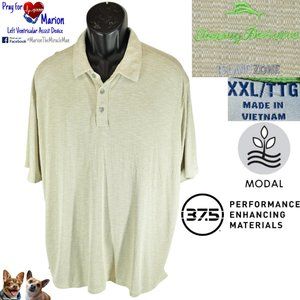 Tommy Bahama XXL Beige Deco Tempo 37.5 Tech IslandZone S/S Polo Shirt T220405